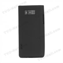 Силиконов калъф / гръб / ТПУ за LG Optimus L7 P700 P705 - черен / прозрачен