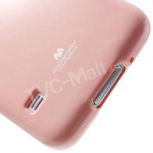 Луксозен силиконов гръб / калъф / TPU Mercury за Samsung Galaxy S5 G900 - JELLY CASE Goospery / розов с брокат