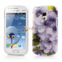 Силиконов калъф / гръб / TPU за Samsung Galaxy S DUOS S7562 - лилави цветя