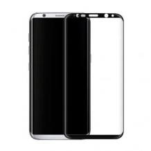 Удароустойчив извит скрийн протектор / 3D full cover Screen Protector за дисплей на Huawei P20 Lite - черен