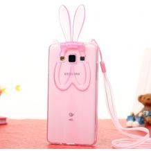 Силиконов калъф / гръб / TPU 3D Rabbit за Samsung Galaxy E5 / Samsung E5 - розов