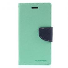 Кожен калъф Flip тефтер Mercury GOOSPERY Fancy Diary със стойка за Samsung Galaxy A3 2016 A310 - резеда