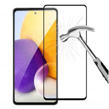 5D full cover Tempered glass Full Glue screen protector Samsung Galaxy A03s / Извит стъклен скрийн протектор с лепило от вътрешната страна за Samsung Galaxy A03s - черен