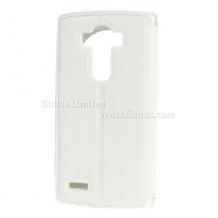 Кожен калъф Flip тефтер Roar Noble Leather View Flexi със стойка за LG G4 - бял