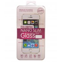 Стъклен скрийн протектор / Tempered Colorful Nano Slim Tempered Glass Mirror Screen Protector / 2 в 1 за Apple iPhone 6 4.7 - черен / лице и гръб
