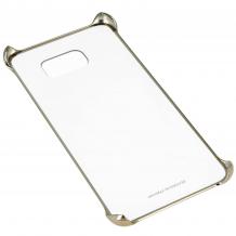 Оригинален твърд гръб Clear Cover EF-QG950 за Samsung Galaxy S8 G950 - прозрачен със златист кант