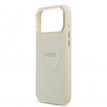 Оригинален кейс Guess Peony Hot Stamp MagSafe За iPhone 17 Pro Max - бежов