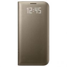 Оригинален кожен калъф LED View Cover за Samsung Galaxy S7 G930 / EF-NG930PFEGWW / - златен