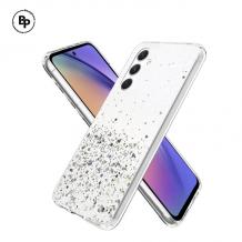 Силиконов калъф / кейс / TPU Brillant Clear Case за Samsung Galaxy A22 4G - прозрачен / сребрист брокат