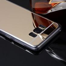 Луксозен силиконов калъф / гръб / TPU за Samsung Galaxy S8 Plus G955 - златист / огледален