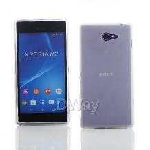 Силиконов калъф / гръб / TPU за Sony Xperia M2 Aqua - прозрачен / мат