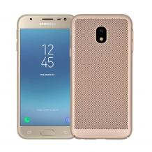 Силиконов калъф / гръб / TPU за Samsung Galaxy J5 2017 J530 - златист / Grid