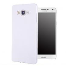 Ултра тънък силиконов калъф / гръб / TPU Ultra Thin за Samsung Galaxy A3 SM-A300F / Samsung A3 - бял с кожен гръб