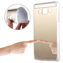 Луксозен силиконов калъф / гръб / TPU за Samsung Galaxy A5 A500F - златист / огледален