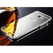 Луксозен алуминиев бъмпер с твърд гръб за Samsung Galaxy J5 2016 J510 - сребрис / огледален