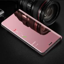 Луксозен калъф Clear View Cover с твърд гръб за Huawei Mate 20 Lite - Rose Gold