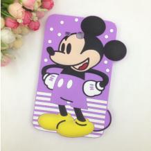 Силиконов калъф / гръб / TPU 3D за Samsung Galaxy A5 SM-A500F / Samsung A5 - лилав / Mickey mouse