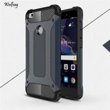 Силиконов гръб TPU Spigen Hybrid с твърда част за Huawei Honor 8 Lite - тъмно сив 