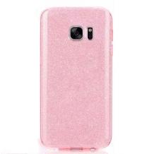 Луксозен силиконов гръб за Samsung Galaxy S8 G950 - розов / брокат