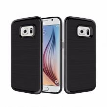 Луксозен силиконов калъф / гръб / TPU ROYCE Hybrid с твърда част за Samsung Galaxy A3 2017 A320 - черен