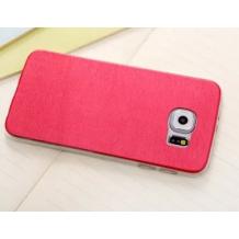 Ултра тънък силиконов калъф / гръб / TPU Ultra Thin за Samsung Galaxy S6 G920 - червен / кожен 