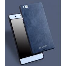 Луксозен силиконов калъф / гръб / TPU My Colors за Huawei P8 Lite - син / имитиращ кожа