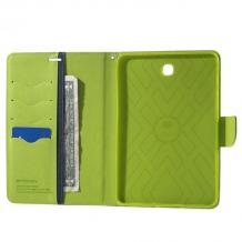 Кожен калъф Flip тефтер Mercury GOOSPERY Fancy Diary със стойка за Samsung Galaxy Tab S2 8.0" T710 / T715 - син със зелено