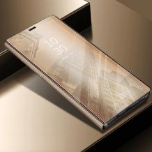 Луксозен калъф Clear View Cover с твърд гръб за Samsung Galaxy M20 - златист
