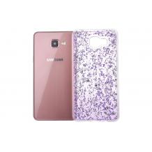 Силиконов калъф / гръб / TPU 3D за Samsung Galaxy A5 2017 A520 - лилав / прозрачен / блестящи стружки