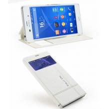 Луксозен кожен калъф S-View тефтер Kalaideng ICELAND със стойка за Sony Xperia Z3 Compact / Z3 Mini - бял