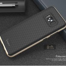Оригинален луксозен гръб IPAKY за Samsung Galaxy S8 G950 - черен / златист кант