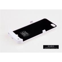Твърд гръб / външна батерия / Battery Power Bank 2400mAh за Apple iPhone 5 / iPhone 5S / iPhone SE - бял