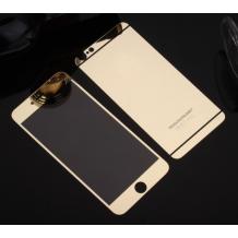 Стъклен скрийн протектор / 9H Tempered Glass Colorful Mirror Screen Protector / 2 в 1 за Apple iPhone 7 - златен / Gold / лице и гръб