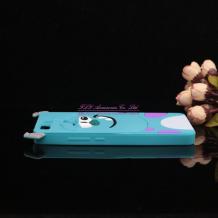 Силиконов калъф / гръб / TPU 3D за Huawei P9 Lite - Monsters / син