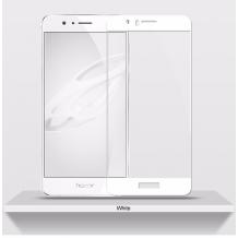 3D full cover Tempered glass screen protector Huawei Honor 8 / Извит стъклен скрийн протектор Huawei Honor 8 - бял