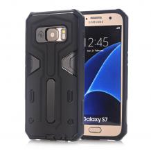 Силиконов гръб TPU Hybrid с твърда част за Samsung Galaxy S7 G930 - черeн