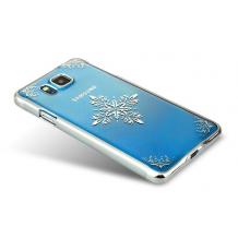 Луксозен твърд гръб / капак / BASEUS Royal Case Series за Samsung G850F Galaxy Alpha - прозрачен / сребърен кант