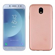 Луксозен силиконов калъф / гръб / TPU за Samsung Galaxy J5 2017 J530 - Rose Gold / carbon
