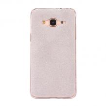 Луксозен силиконов калъф / гръб / TPU за Samsung Galaxy J7 2016 J710 - сребрист / брокат
