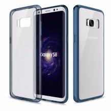 Луксозен гръб Rock Pure Series за Samsung Galaxy S8 G950 - прозрачен / син кант