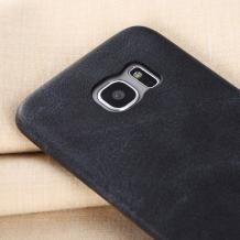 Оригинален кожен гръб X-level Vintage Series за Samsung Galaxy S7 Edge G935 - черен