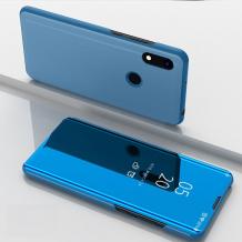 Луксозен калъф Clear View Cover с твърд гръб за Samsung Galaxy A40 - син