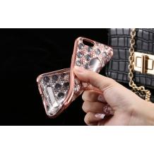 Луксозен силиконов калъф / гръб / TPU с камъни за Apple iPhone 6 / iPhone 6S - розов