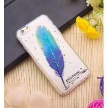 Силиконов калъф / гръб / TPU за Apple iPhone 6 / iPhone 6S - Plumage / синьо перо