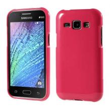 Силиконов калъф / гръб / TPU за Samsung Galaxy J1 - цикламен / гланц