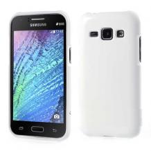 Силиконов калъф / гръб / TPU за Samsung Galaxy J1 - бял / гланц