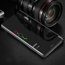 Луксозен калъф Clear View Cover с твърд гръб за Huawei P20 Pro - черен