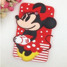 Силиконов калъф / гръб / TPU 3D за Samsung Galaxy A5 SM-A500F / Samsung A5 - червен / Minnie mouse