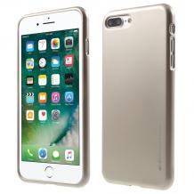 Луксозен силиконов калъф / гръб / TPU MERCURY i-Jelly Case Metallic Finish за Apple iPhone 7 Plus - златист