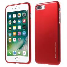 Луксозен силиконов калъф / гръб / TPU MERCURY i-Jelly Case Metallic Finish за Apple iPhone 7 Plus - червен